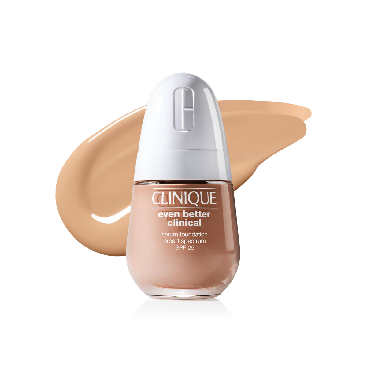 Clinique Even Better Clinical Serum Foundation bottle front with SPF 25 for all-day coverage.
