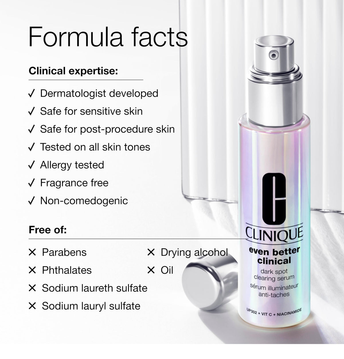 UP302 molecule visual hint in Clinique serum formulation