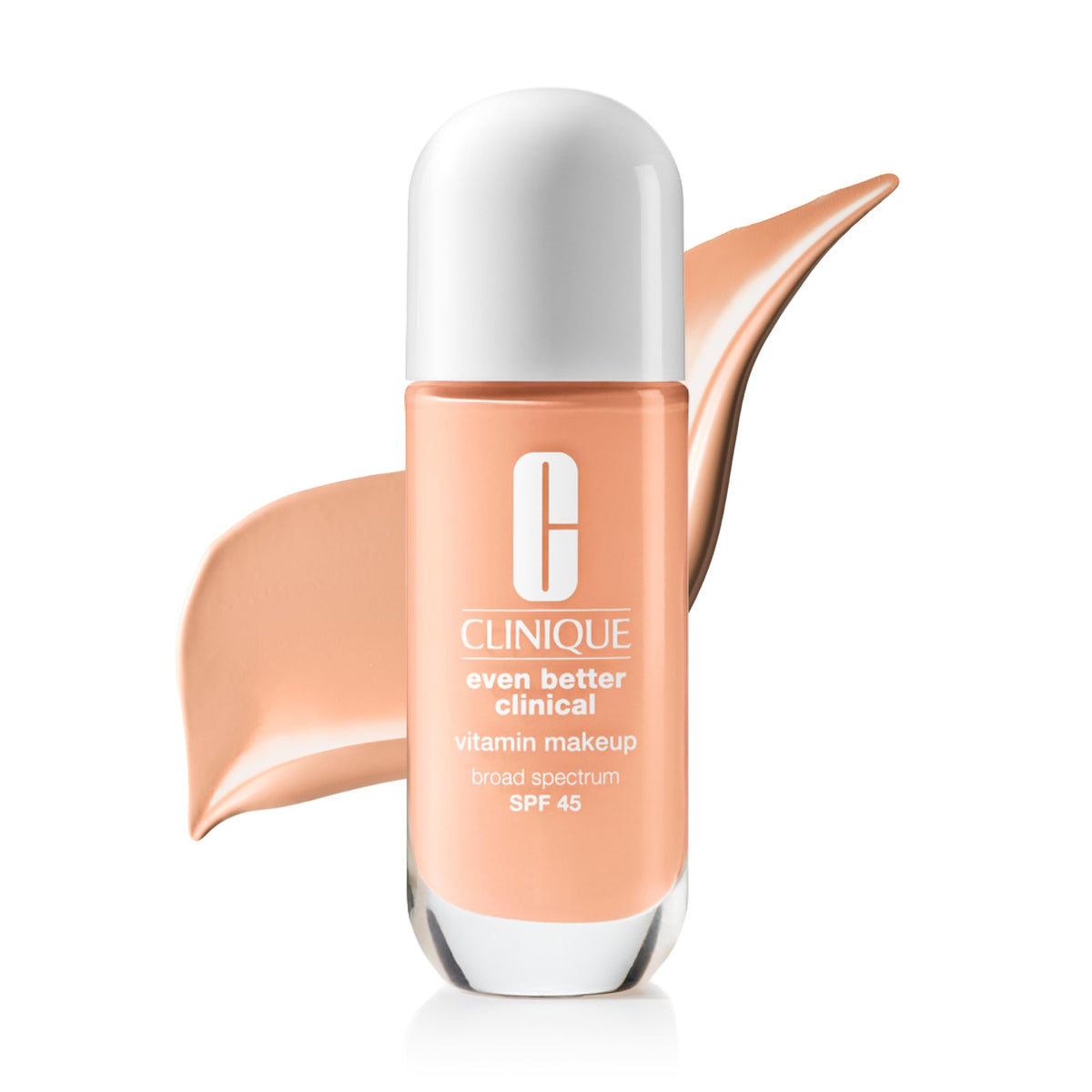 Clinique Even Better Vitamin Makeup bottle close-up showing weightless radiant finish