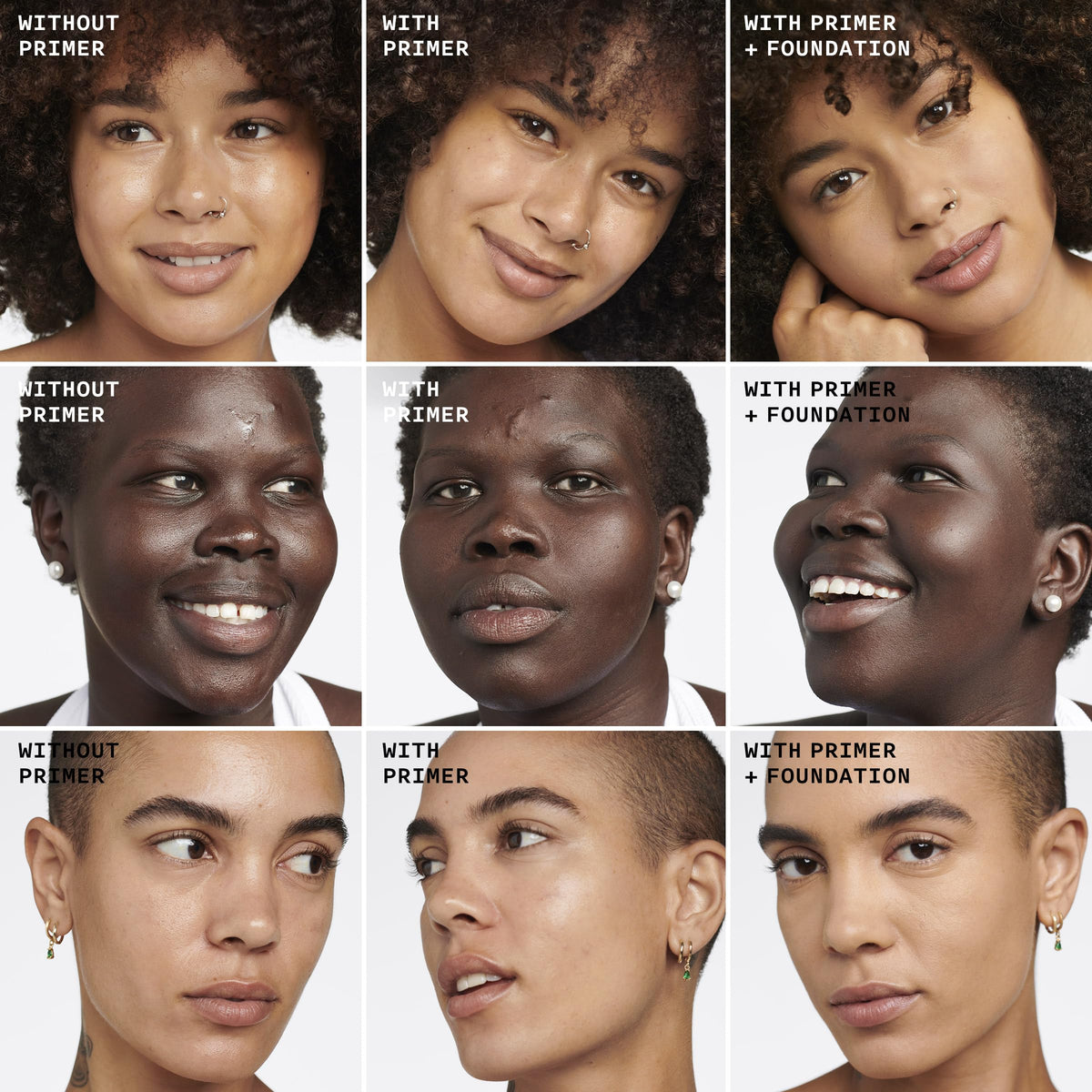 Clinique primer highlighting hyaluronic acid and niacinamide for hydration and pore blur.