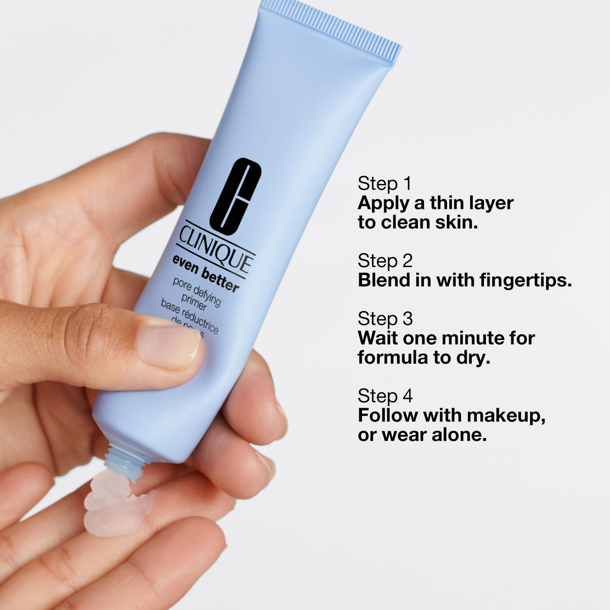 Texture swirl of Clinique primer showing lightweight, hydrating feel.