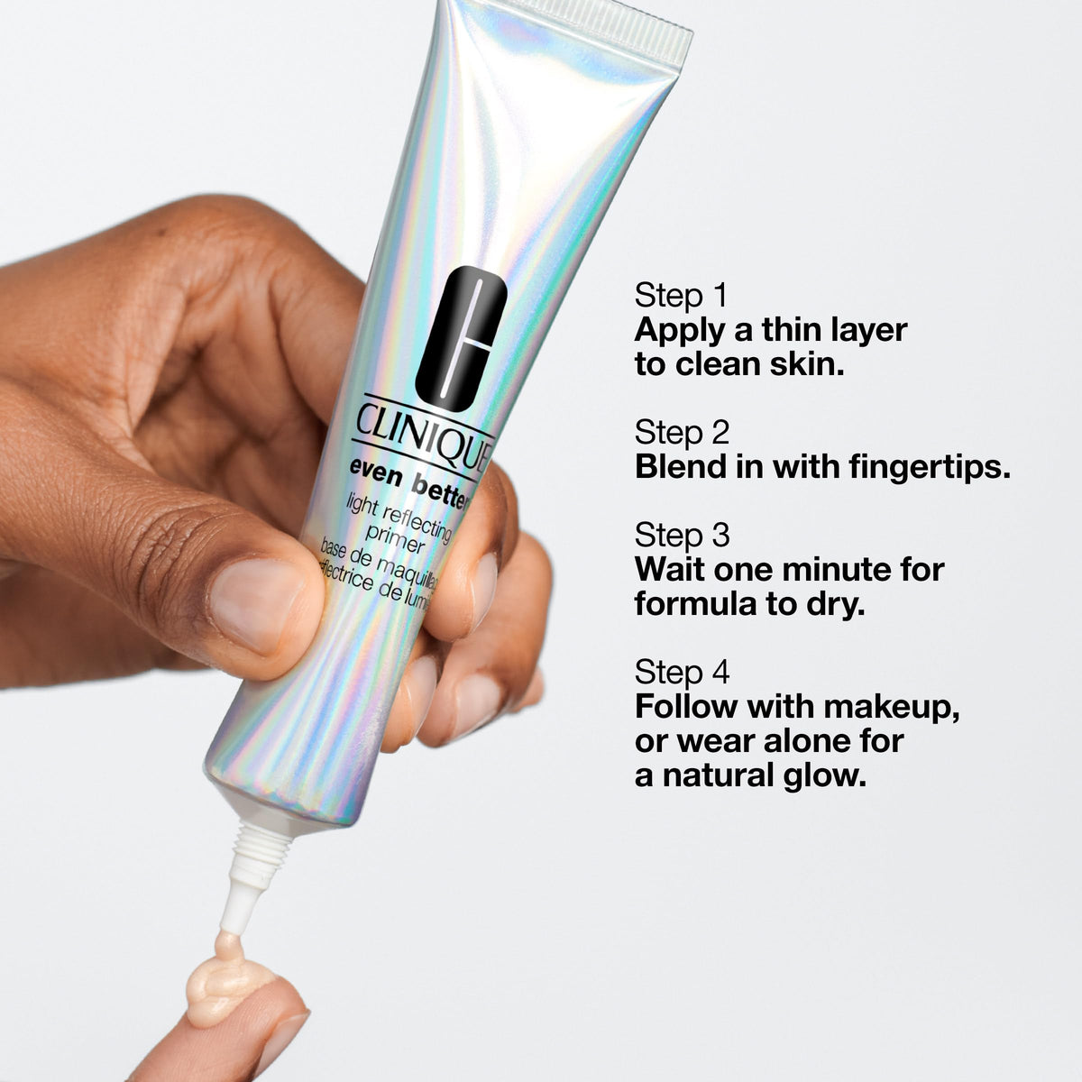 Clinique Even Better Primer being applied to the hand, demonstrating smooth texture.
