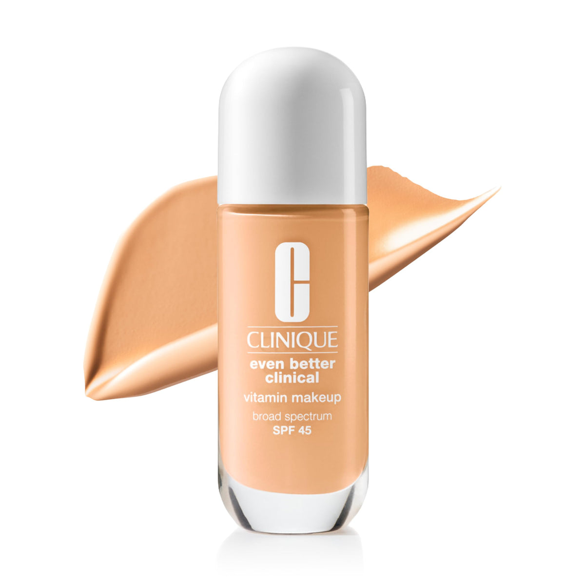Clinique Even Better Vitamin Makeup bottle pour shows weightless coverage and smooth blending