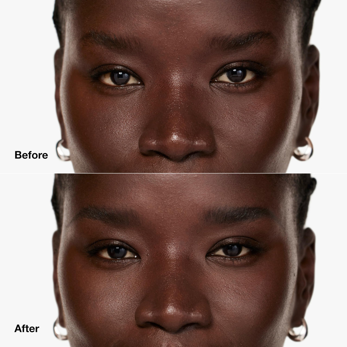 Clinique Brow Pomade Dark Espresso swatch demonstrates shade depth on skin.