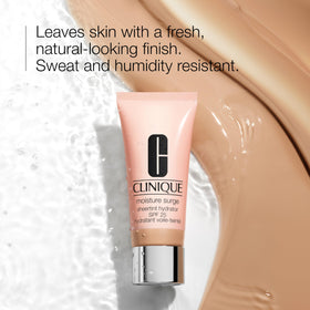 Clinique Moisture Surge Sheertint dewy finish on moisturized skin