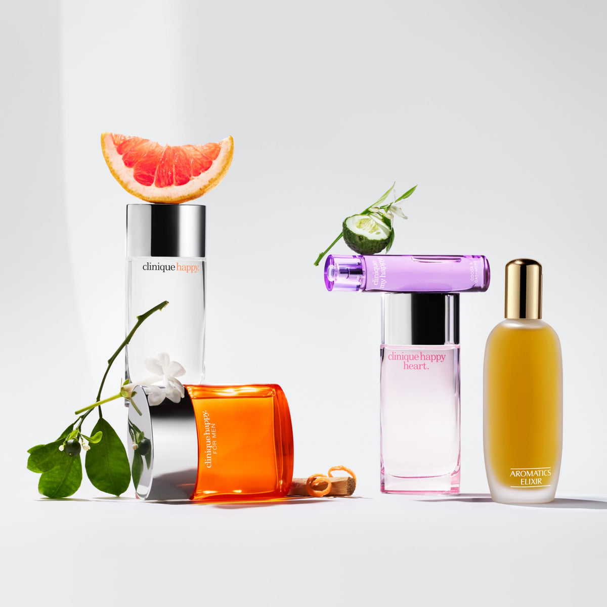 Clinique My Happy Baked Apple Vanilla Bean hints at comforting gourmand accents.
