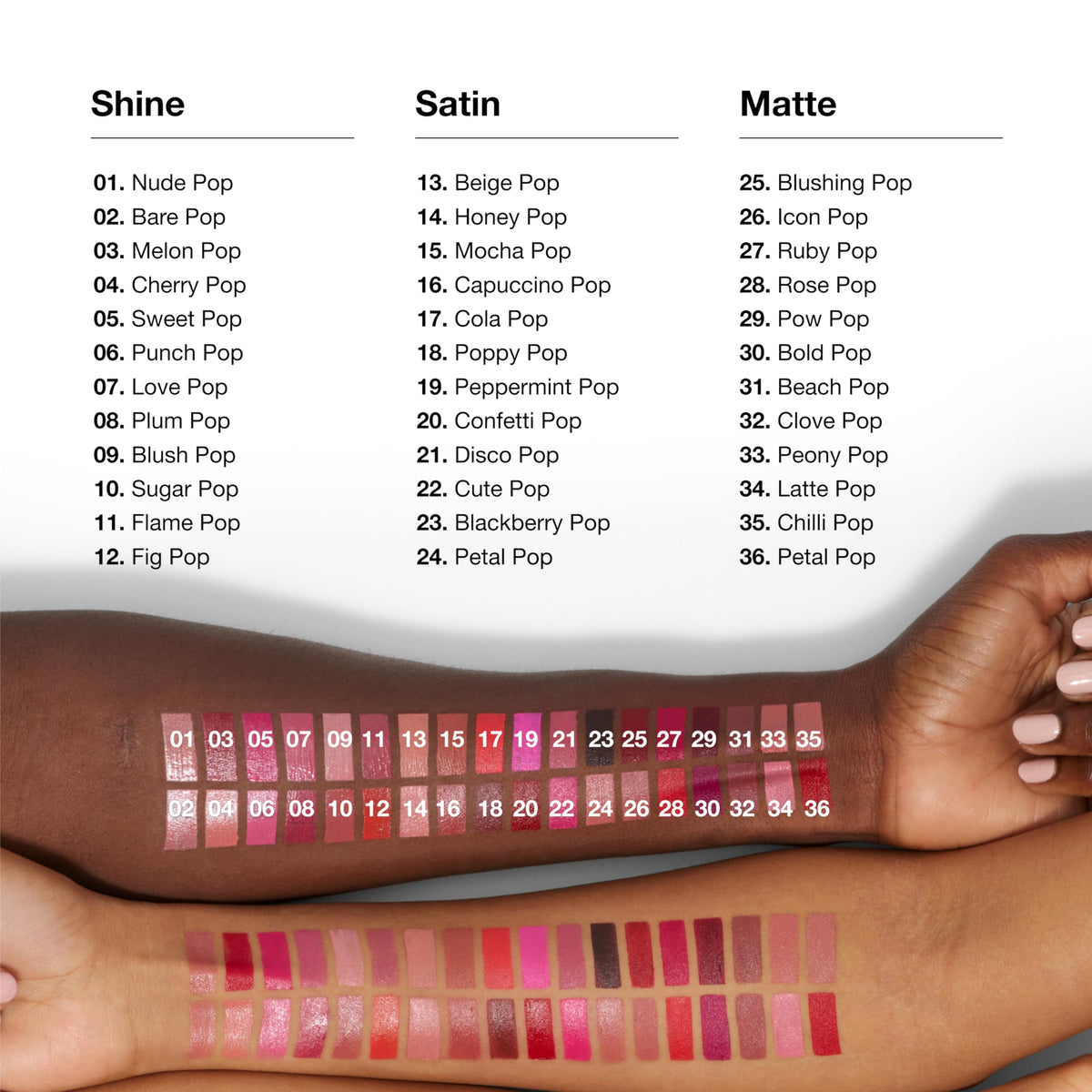 Clinique Pop Longwear Lipstick built-in primer visual showing smooth application.