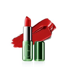 Clinique Pop Longwear Lipstick Chili Pop swatch for rich, long-lasting color.