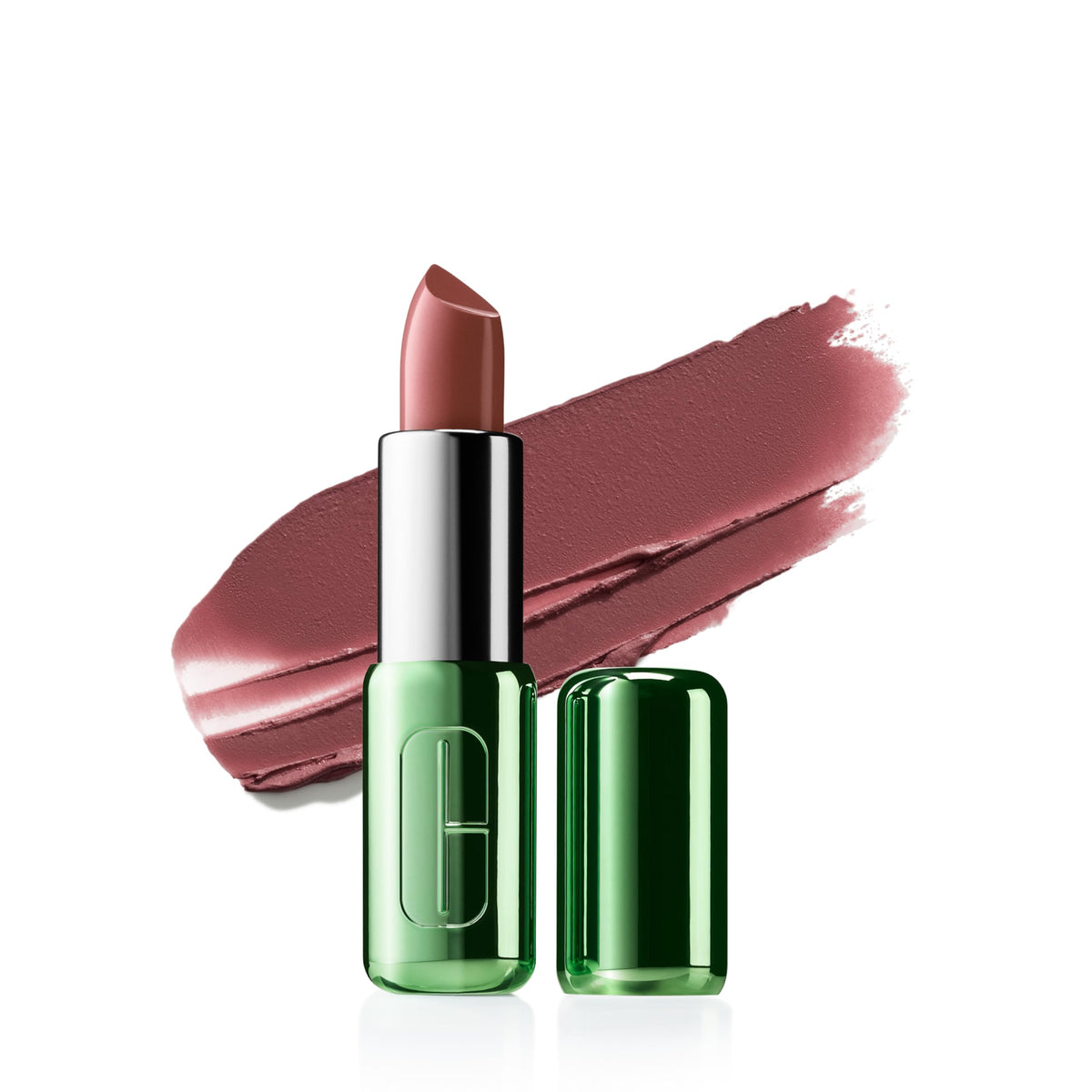 Clinique Pop Longwear Lipstick Clove Pop application close-up showing rich pigment