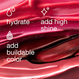 Clinique Pop Plush Creamy Lip Gloss bubblegum-pop shade on lips