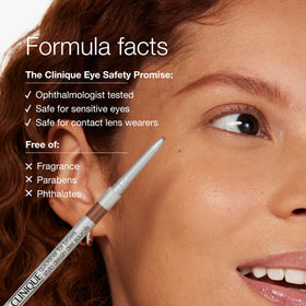 Clinique Quickliner For Brows packaging highlighting compact self-sharpening design.