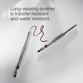 Clinique Quickliner silky glide highlights rich pigment with effortless application.