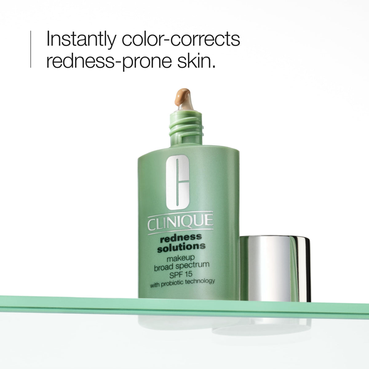 Clinique Redness Solutions foundation swirl on skin for natural medium coverage