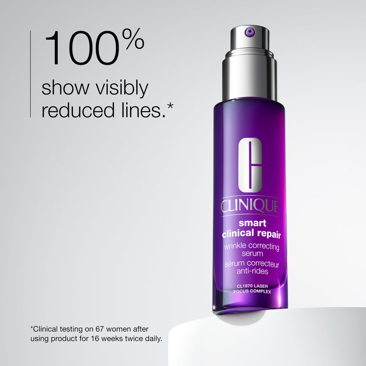 Clinique Smart Clinical Repair serum close-up texture highlighting smoothing effect.