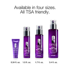Clinique Smart Clinical Repair serum applied to skin surface showing plumping.