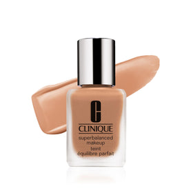 Clinique Superbalanced Foundation bottle in Sand shows oil-free finish.