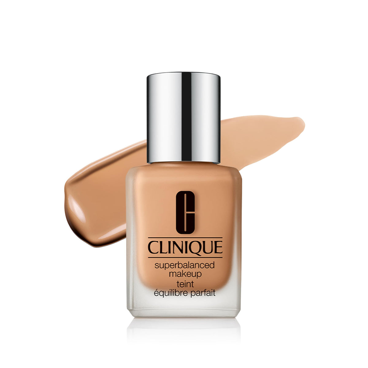 Clinique Superbalanced Oil-Free Foundation bottle for a natural, balanced finish.