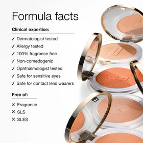 Included brush aids seamless blending for a weightless finish with Clinique True Highlight.
