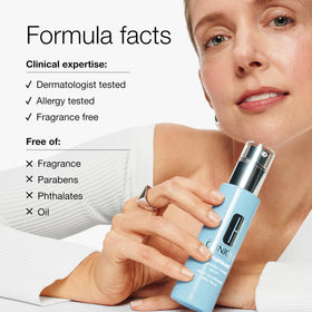 Clinique Turnaround face serum on hand demonstrating quick absorption.