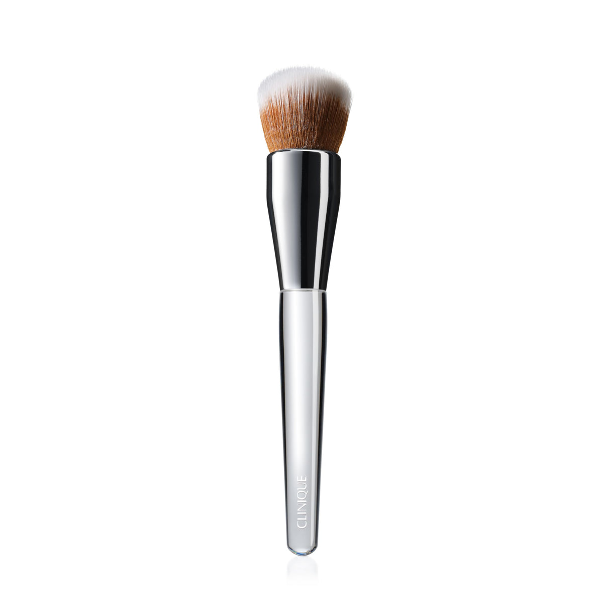 Clinique versatile buffing foundation brush close-up of dense bristles for smooth blending.