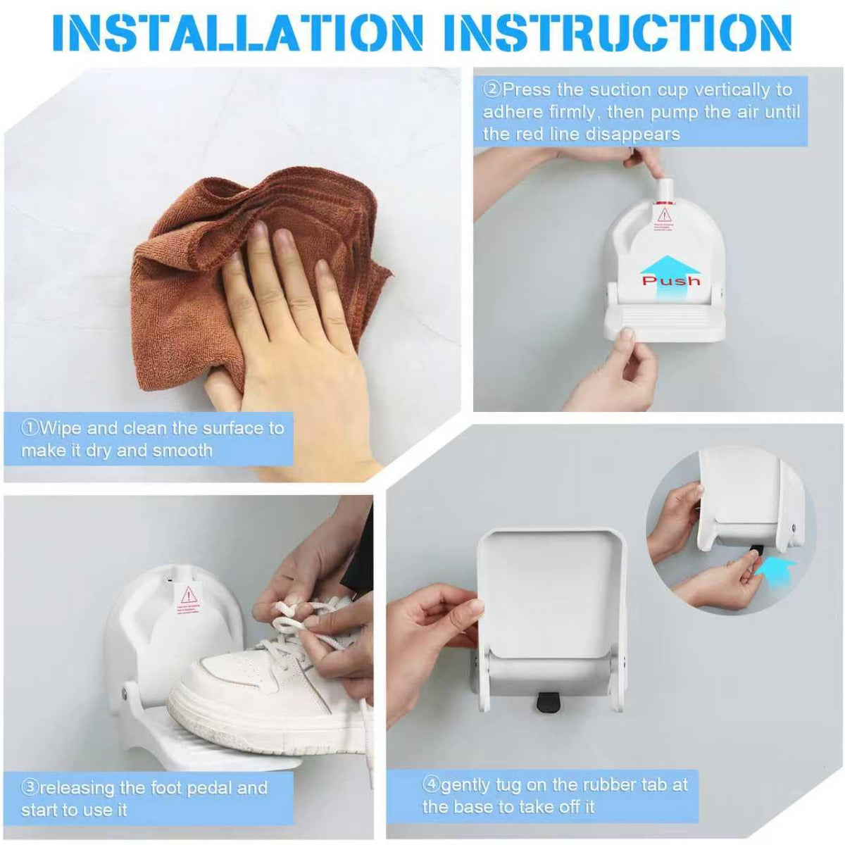 CLIO foldable foot rest stores flat when not in use