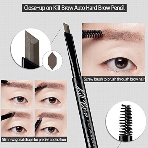 CLIO Kill Brow Auto Hard Eyebrow Pencil built-in sharpener for precise touch-ups.