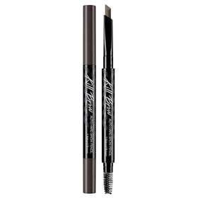 CLIO Kill Brow Auto Hard Eyebrow Pencil dual-end design close-up shows precise brow shaping.