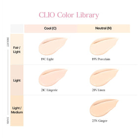 Natural skin-like finish achieved with CLIO Kill Cover Mesh Glow Cushion on skin