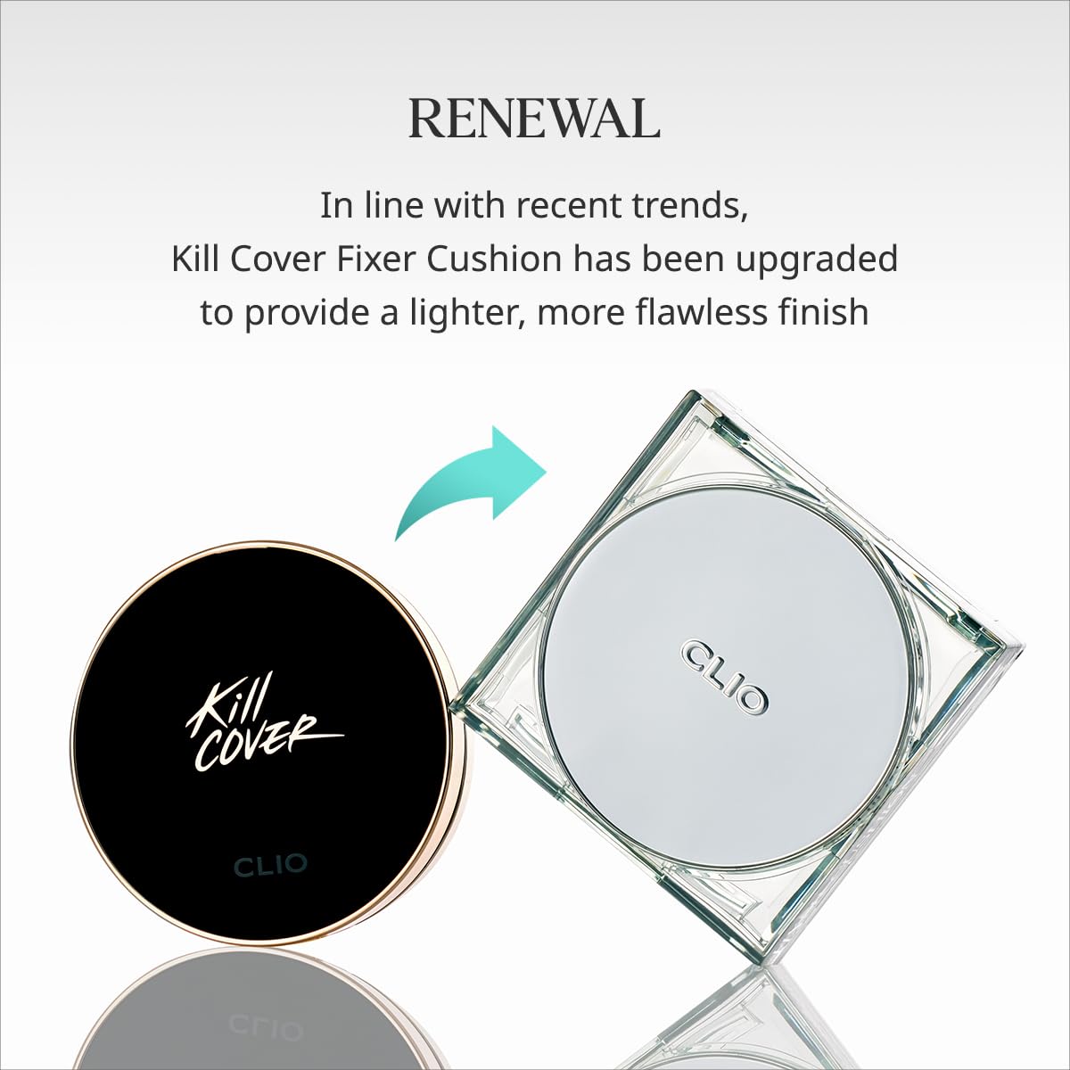 CLIO Kill Cover Cushion finish appears matte and airbrushed.