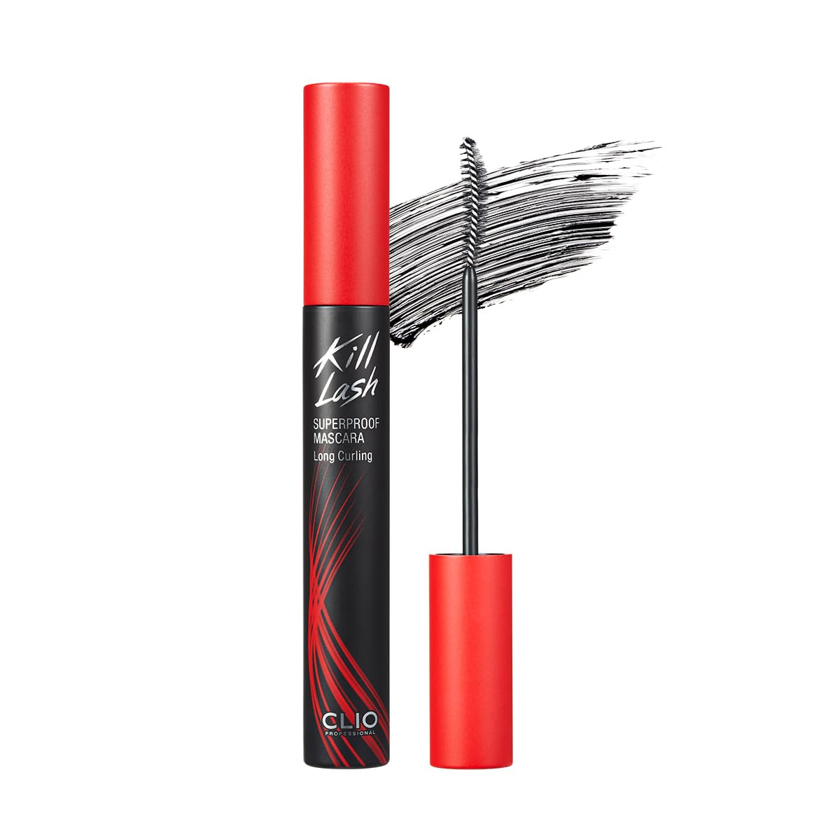 CLIO Kill Lash Superproof Mascara bottle with long-wear design and deep black shade.