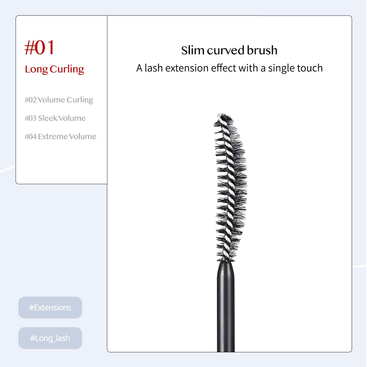 Swatch of CLIO Kill Lash Superproof Mascara shows rich black color and smooth application.