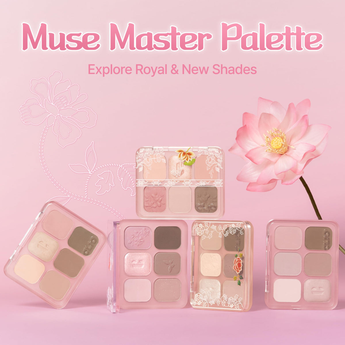 Creamy blend texture on CLIO Muse Master palette for seamless application
