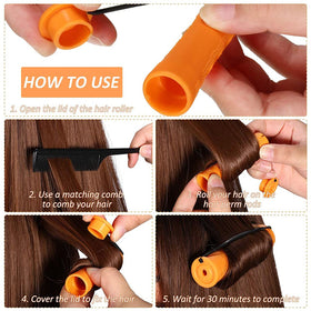 Compact hair curlers in orange for quick transformation