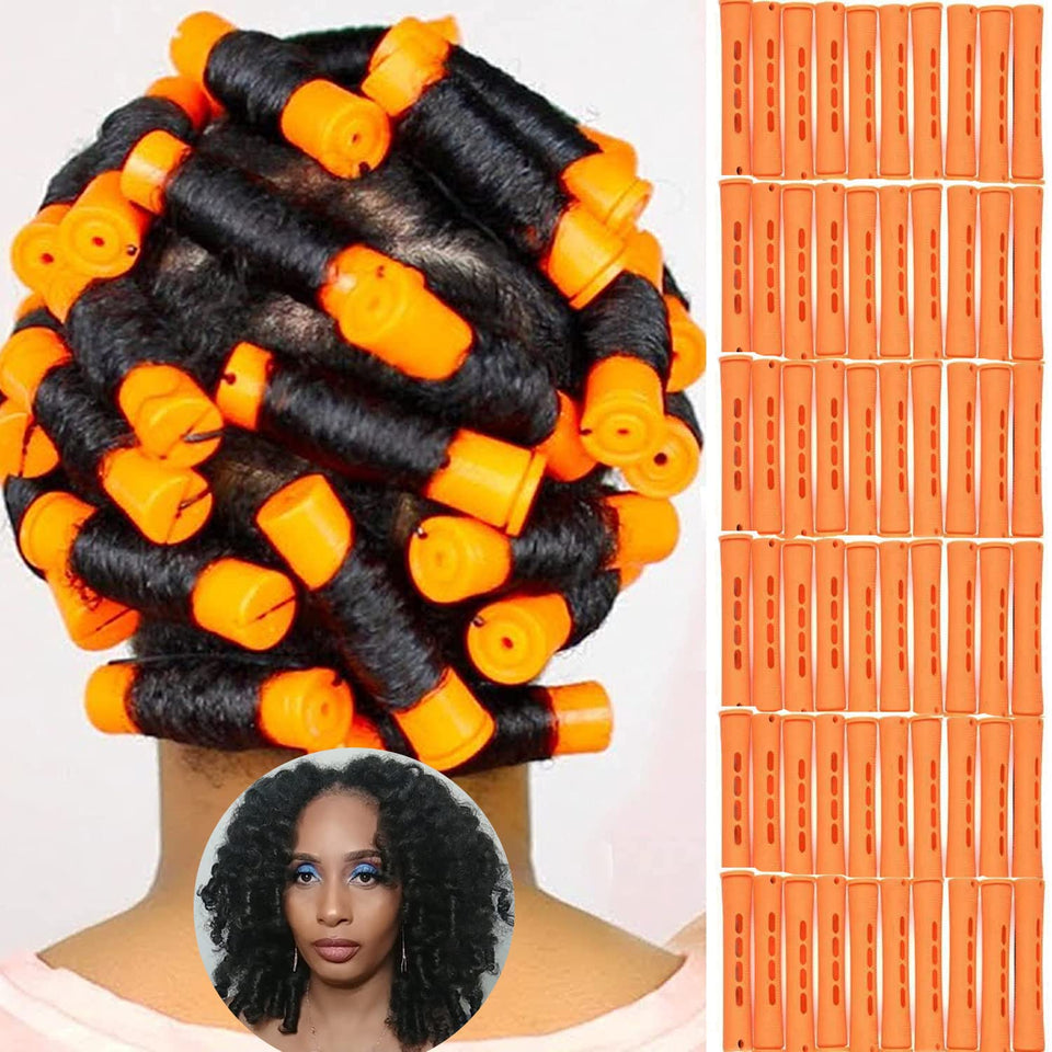 CLIONE 60pcs orange perm rods set shown for easy at-home curling