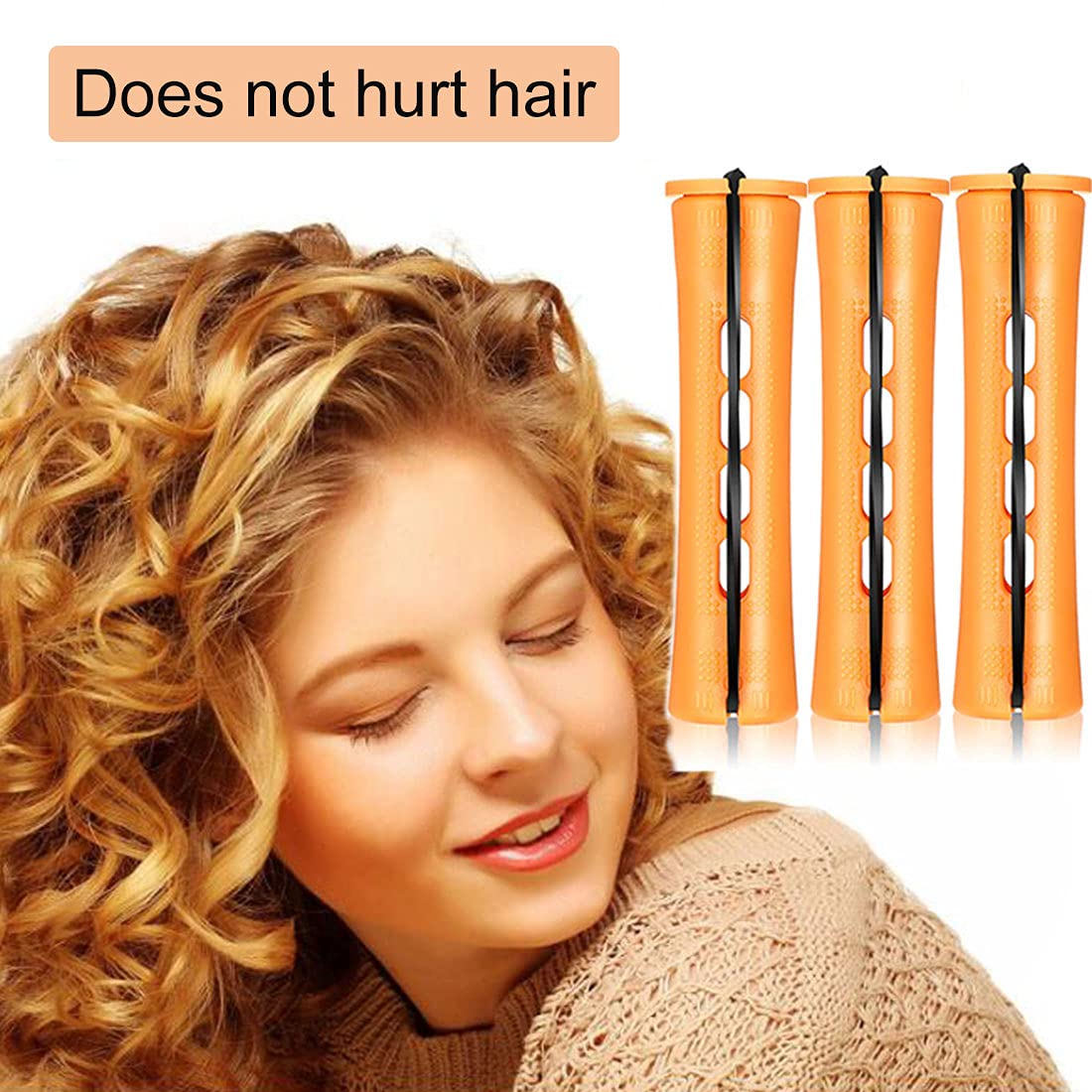 Travel-friendly orange rods offering lightweight, safe hair curling