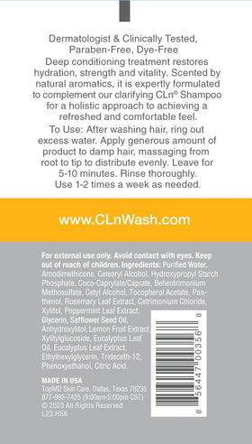 Creamy CLn Hair Mask texture indicating rich moisture for softness.
