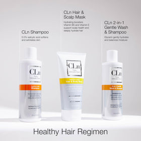 Close-up of Vitamin B5 and Vitamin E in CLn Hair Mask for hydration.