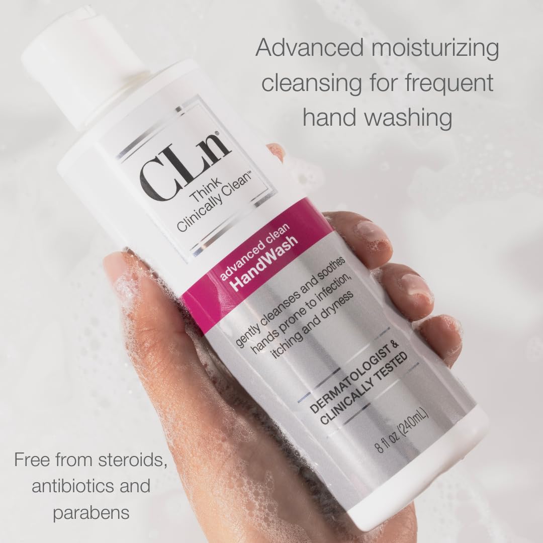 CLn HandWash foamy lather close-up highlights gentle cleansing for compromised hands.