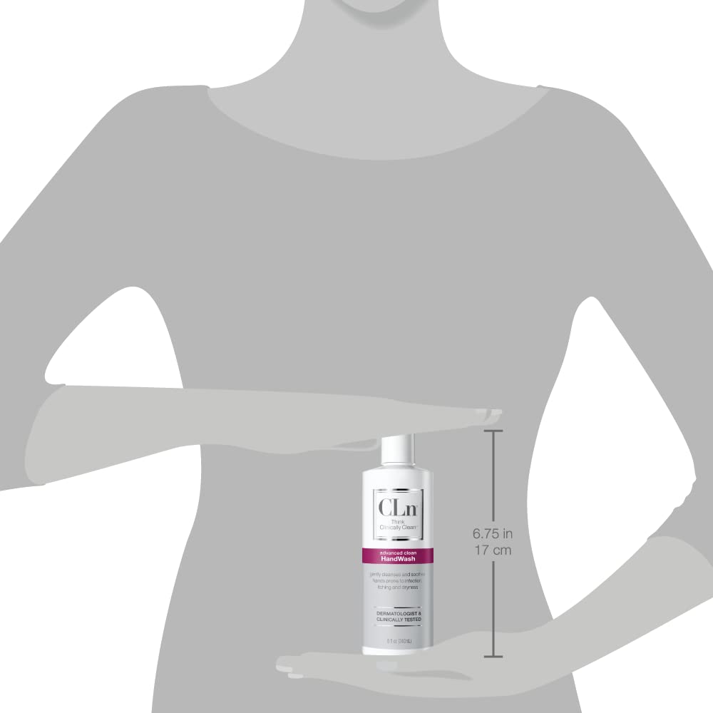 CLn HandWash glycerin detail emphasizes added hydration without alcohol dryness.