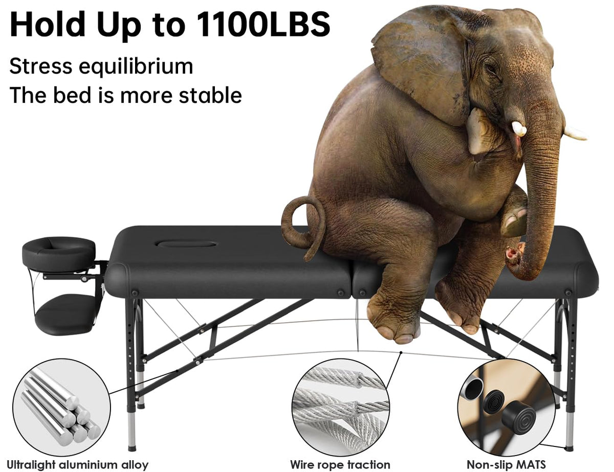 CLORIS 2.76-inch foam cushioning offers comfortable treatment sessions