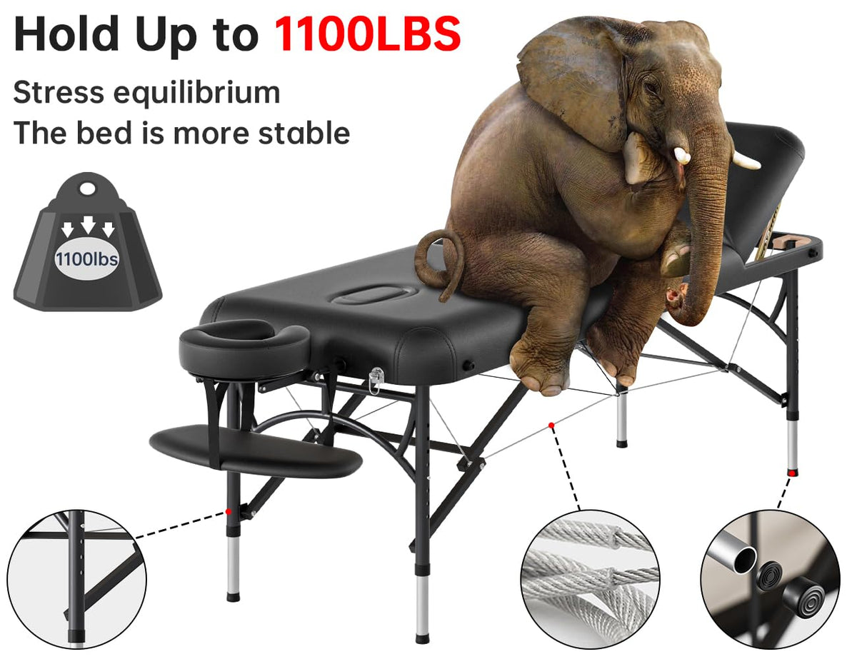CLORIS 84-Inch table folded for easy transport and storage