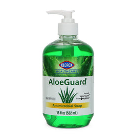 Clorox AloeGuard bottle with pump for easy daily hand washing.