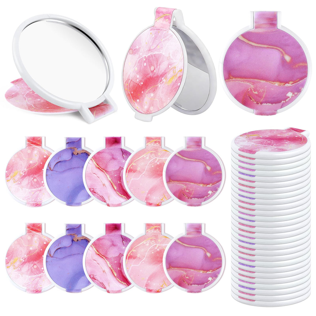 clothmile marble compact mirror 2.87-inch round for quick on-the-go touch-ups.