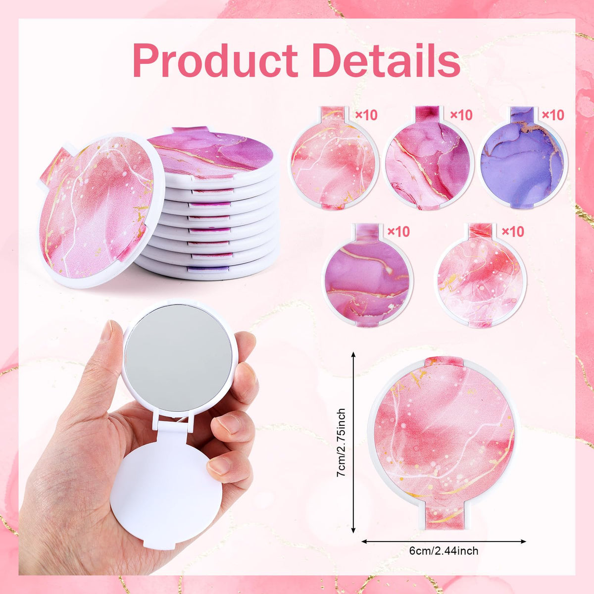 clothmile marble-pattern compact mirror collection ideal for bulk gifting.