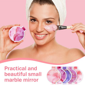 clothmile marble pattern mirror adds a chic accessory to outfits.
