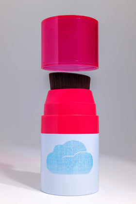 CLOUD Brush on Mineral Sunscreen with pump brush for mess-free application.