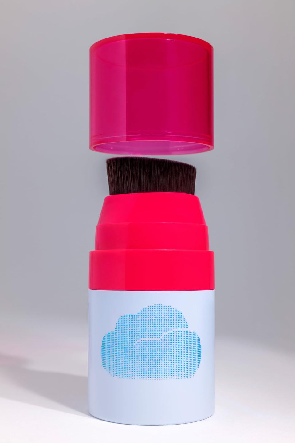 CLOUD Brush on Mineral Sunscreen with pump brush for mess-free application.