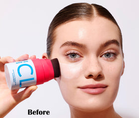 CLOUD Mineral Sunscreen brush in sports scenario shows quick, clear coverage.