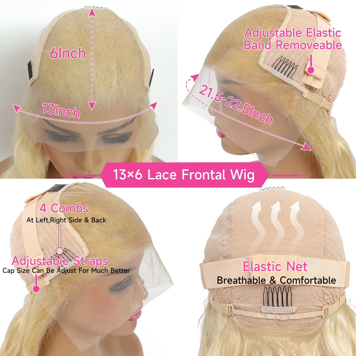 Cloudeer wig with adjustable straps for secure, glue-free wear
