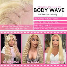 Cloudeer blonde body wave wig 13x6 for versatile styling options